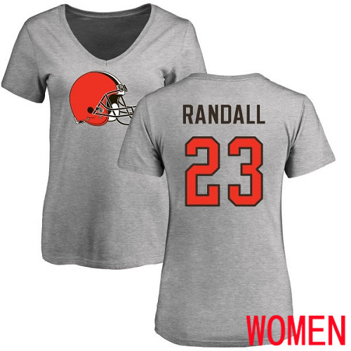 Cleveland Browns Damarious Randall Women Ash Jersey #23 NFL Football Name and Number Logo T Shirt